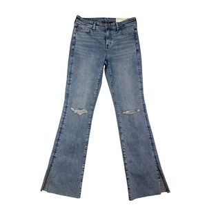 NEW American Eagle High Rise Skinny Kick Jeans Distressed Light Wash Size 8